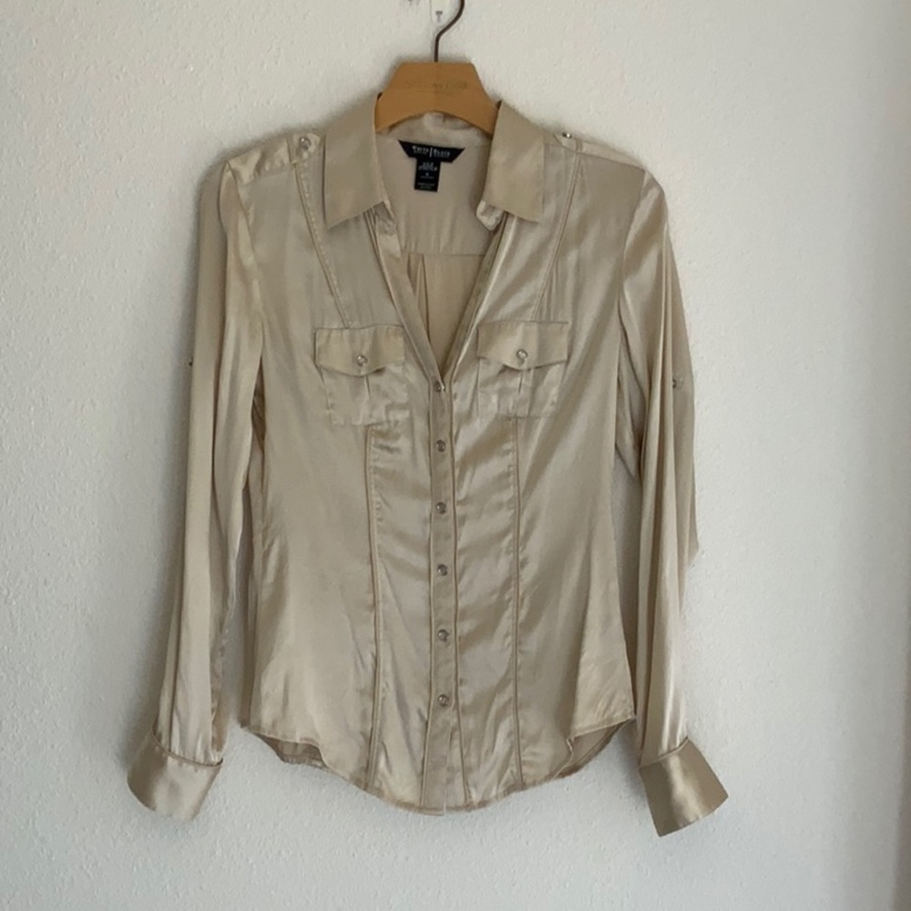 White House Black Market Silk Blouse 0